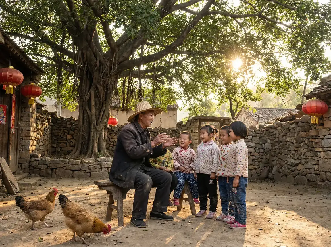 老人在大榕树下给孩子们讲故事 - 翡翠台在线观看 乡村记忆